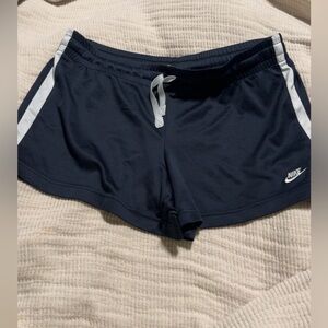Nike Women's Navy and White Athletic Shorts